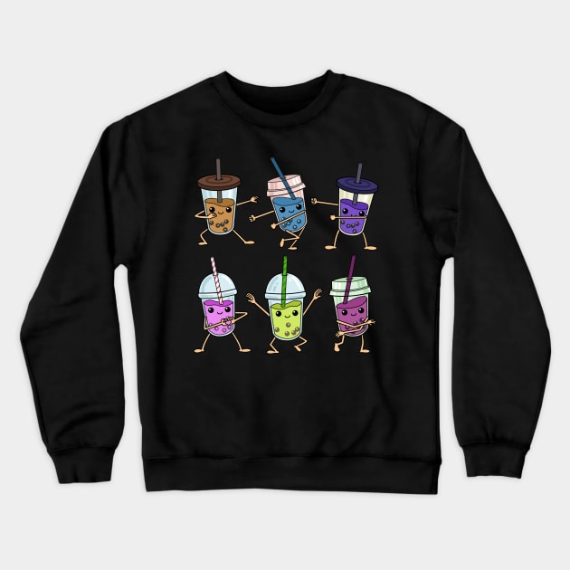 Funny Bubble Tea Gift Kids Boba Tea Bubble Tea Crewneck Sweatshirt by PomegranatePower